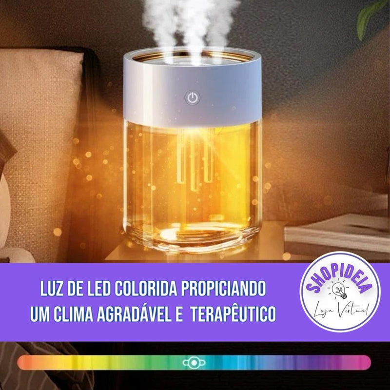 Umidificador de ar ambiente iluminado 2L H2O - névoa de spray com aroma difusor de óleo essencial